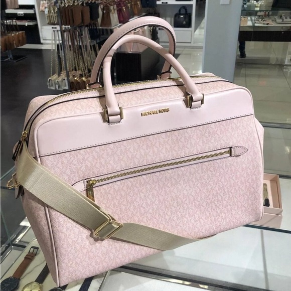 Michael Kors Travel Large Duffle/Weekender Bag With Trolley Sleeve ( pink) - Picture 1 of 9